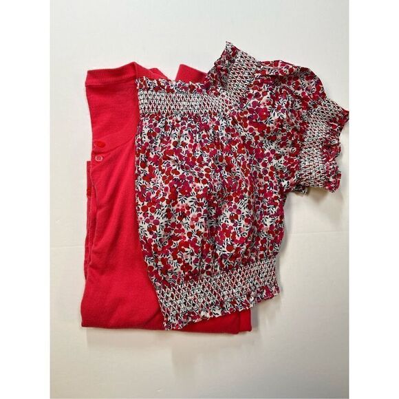 J. Crew Cotton Poplin Cropped Top Liberty Wiltshire Pink Floral Print Size Large - Picture 2 of 10